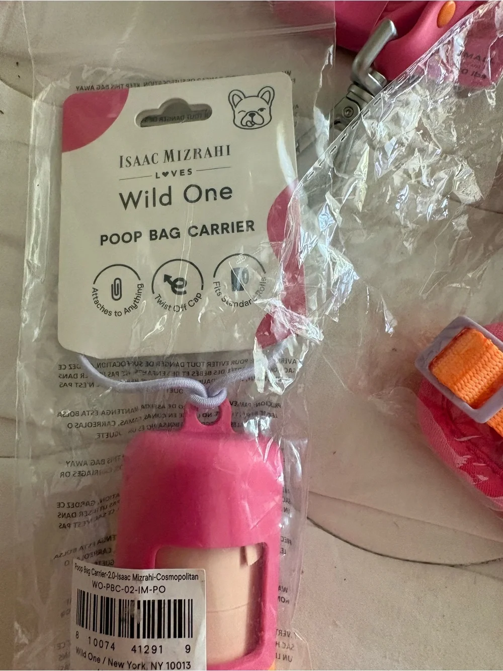Isaac Mizrahi Pink & Orange Dog XS Harness Set